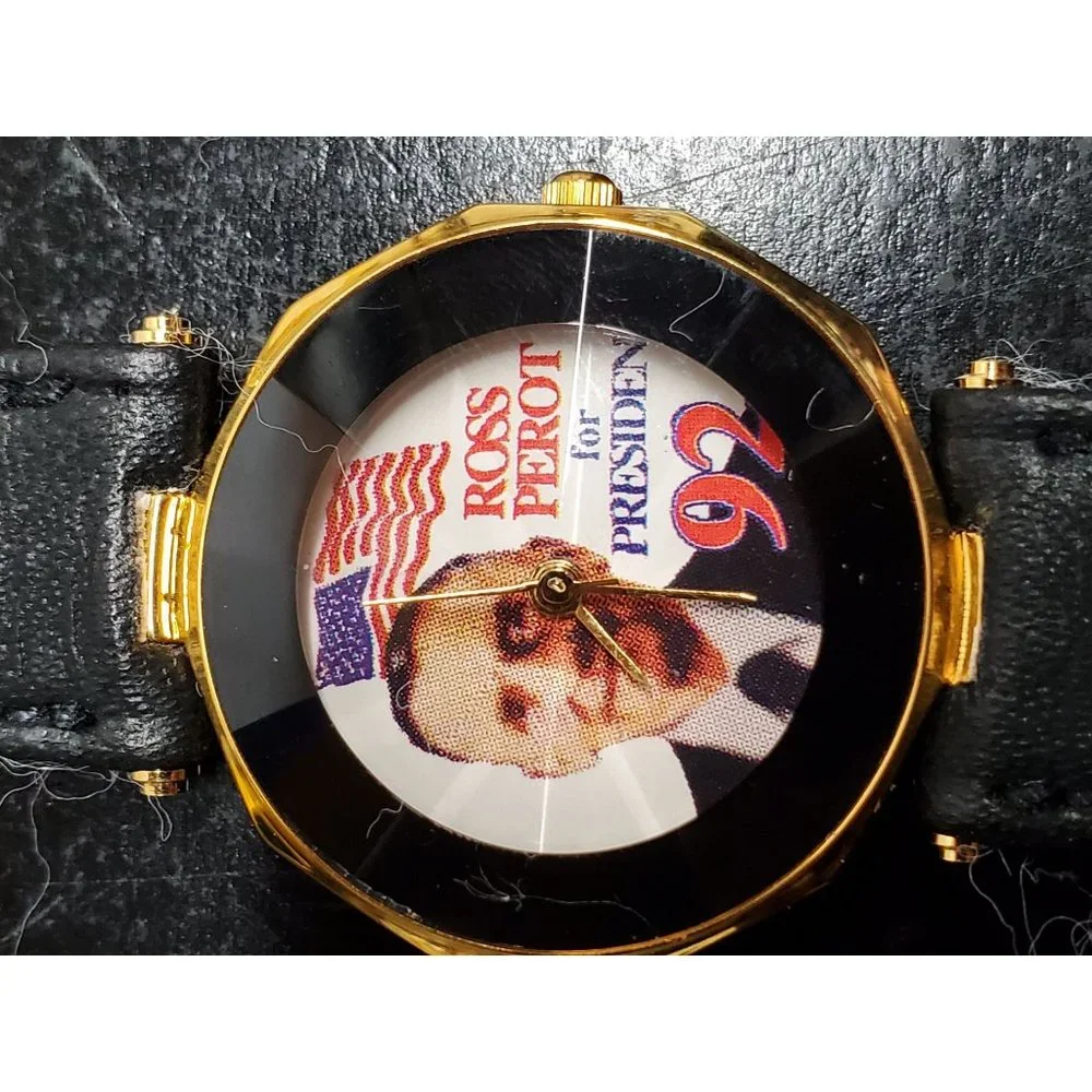 Vintage Ross Perot for President 92 wrist‎ watch - Untested - American Flag